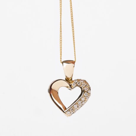 colier aur 18 k cu diamante