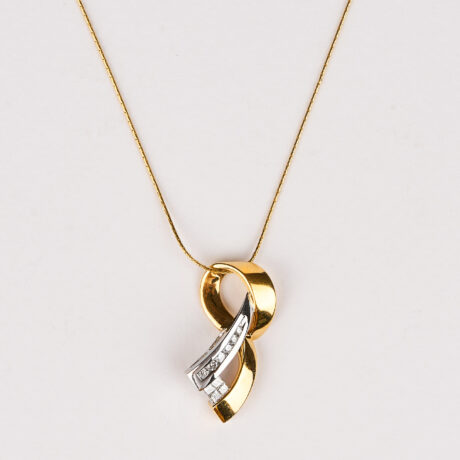 colier aur 18 k cu diamante