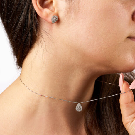 set colier si cercei aur cu diamante