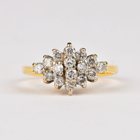 inel aur 18 k cu diamante