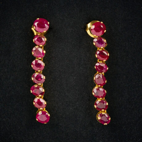 cercei din aur 18 k cu rubine