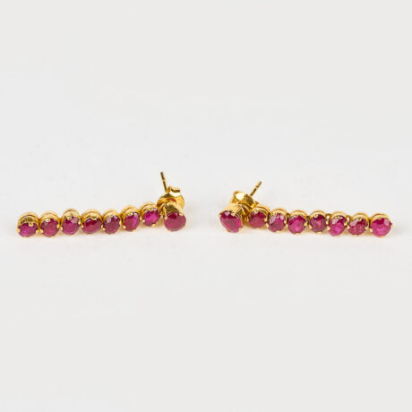 cercei din aur 18 k cu rubine