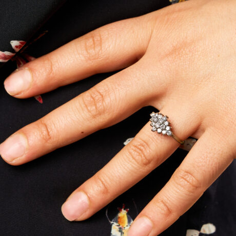 din aur 18 k cu diamante